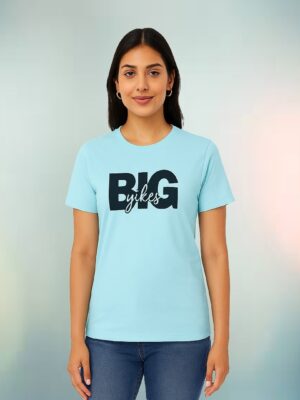 Womens BIG Yikes Graphic T-Shirt  Cool Blue | Printed Graphic Tshirt