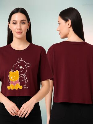 The Pooh Oversized Crop Tee for Women (XL)
