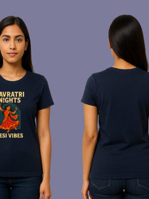 Trendy Navratri Nights Graphic Printed T-Shirt – Stylish Cotton Festive Wear