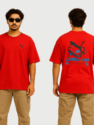 Bold Red Skate Graphic Oversized T-Shirt – Urban Edge Vibes!