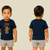 Kids’ Navy Blue Cotton Graphic T-Shirt – Krishna Bhog Lover Festive Wear