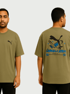 Men’s Oversized Drop-Shoulder T-Shirt (XXL) – Olive Green