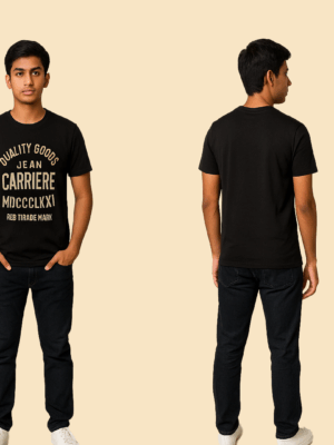Men's Graphic Print Black T-Shirt – Size S (36 Chest)