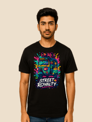 Street Royalty Auto Rickshaw Graphic T-Shirt for Men – Neon Streetwear Style