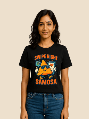 Women’s Black Cotton Foodie Graphic T-Shirt | Trendy Streetwear Tee