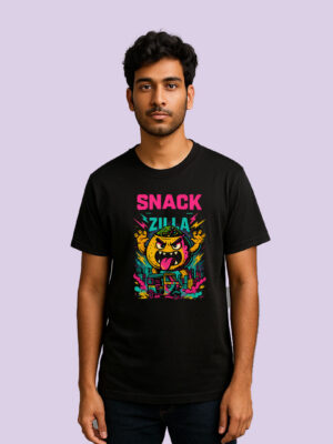 Streetwear Graphic T-Shirt with Bold Snackzilla Print | Oversized Fit | Unisex