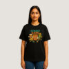Trendy Black Graphic T-Shirt – Street Gang Chai & Snacks Desi Vibes Casual Wear