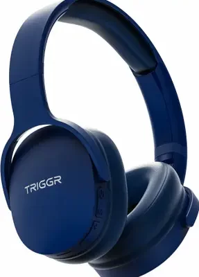 TRIGGR Trinity 2 On-Ear Headphones | Dual Pairing | ENC Noise Reduction | 50H Battery | Fast Charge | Bluetooth v5.3 | Rubber Finish – Cobalt Blue