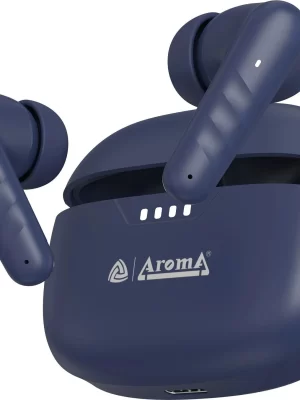 Aroma NB126 Blaze TWS Earbuds | 32dB ANC | 60H Playtime | Bluetooth 5.3 | Fast Charging | Deep Bass (Raging Blue)