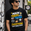 Funny Overthinking Graphic T-Shirt for Men – “Main Theek Hoon… Bas Thoda Overthink Kar Raha Hoon” Printed Black Tee